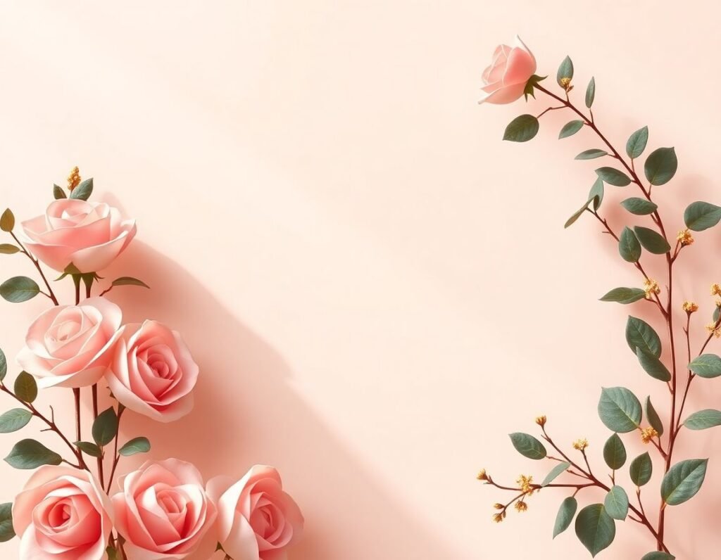 invitación de boda digital elegante y romántica en tonos pastel con detalles florales y dorados